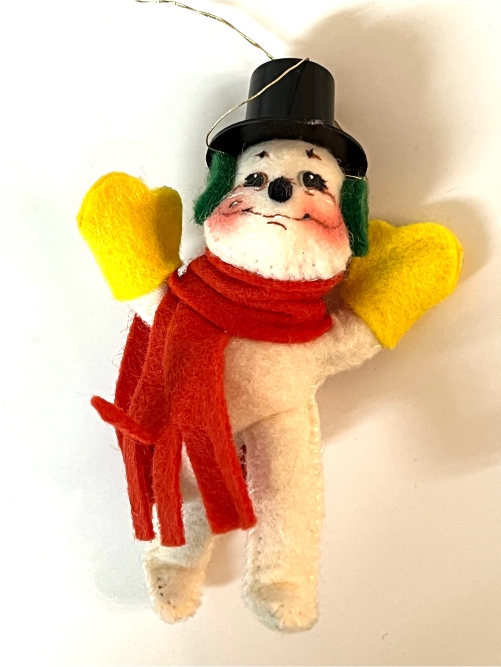 VTG Annalee Mobilitee Christmas Tree Ornament Snowman Doll Holidays 4 in